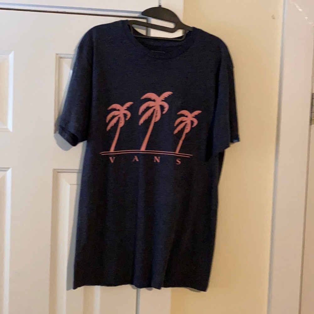 Heather blue, M, graphic tee, by Vans
